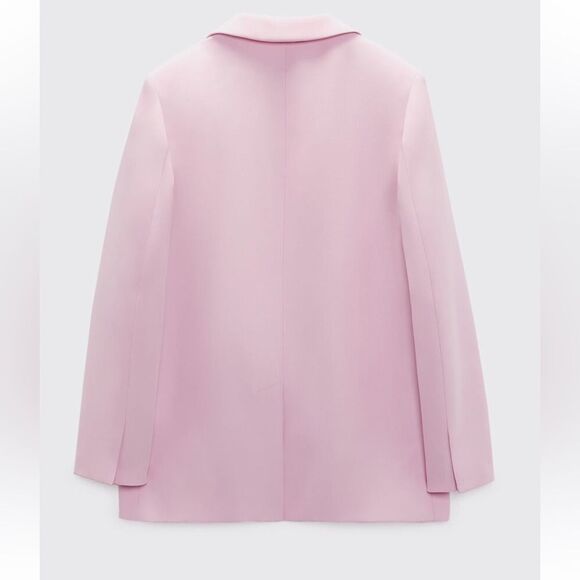 ZARA WOMAN SS23 PINK STRAIGHT CUT BLAZER XL - Picture 2 of 7